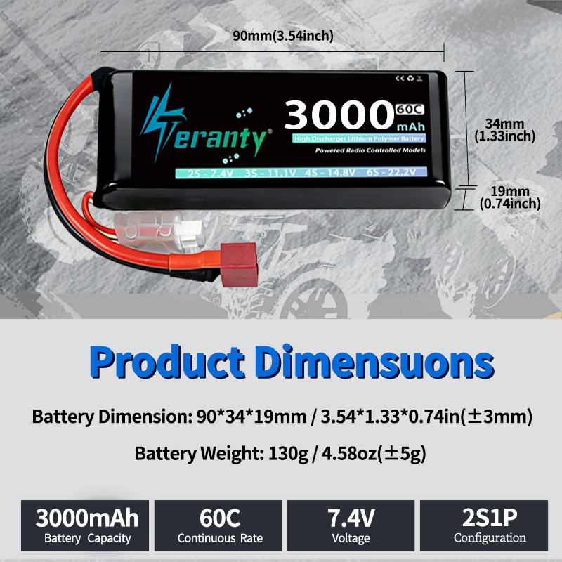 Batteria Lipo TERANTY 2S 3000m - Drone Battery 4S recensione e prezzo