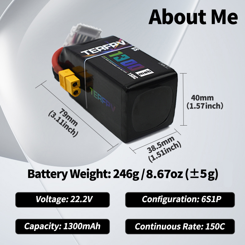 Batteria Lipo TERFPV 6S 22.2V  - Drone Battery 6S recensione e prezzo