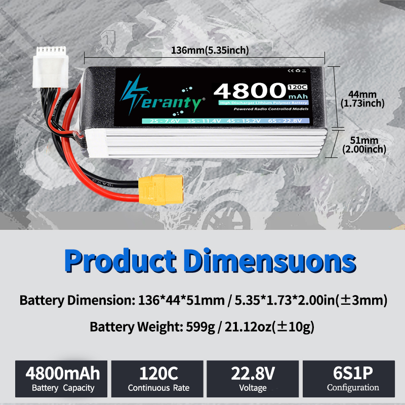 Batteria Lipo TERANTY 6S 4800m - Drone Battery 6S recensione e prezzo